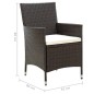 vidaXL Gartenstühle mit Sitzpolster 4 Stk. Poly Rattan Braun vidaXL Gartenstühle mit Sitzpolster 4 Stk. Poly Rattan Braun