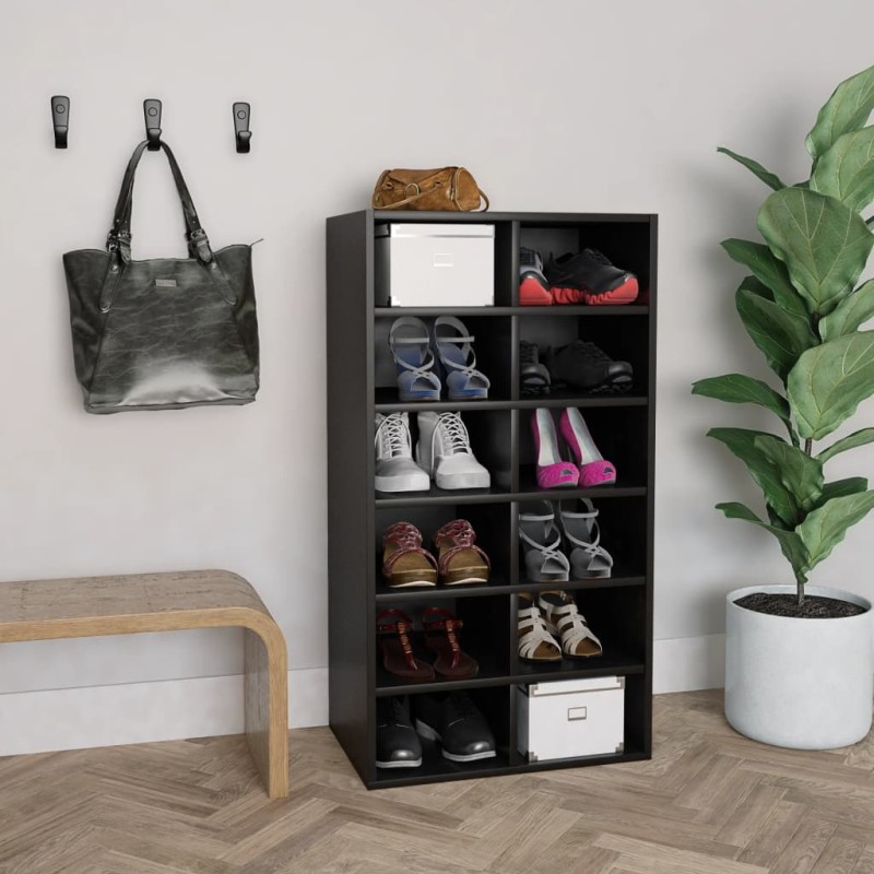 vidaXL Schuhregal Schwarz 54x34x100,5 cm Holzwerkstoff vidaXL Schuhregal Schwarz 54x34x100,5 cm Holzwerkstoff