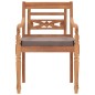 Batavia-Stühle 2 Stk. mit Dunkelgrauen Kissen Massivholz Teak Batavia-Stühle 2 Stk. mit Dunkelgrauen Kissen Massivholz Teak