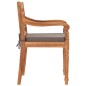 Batavia-Stühle 2 Stk. mit Dunkelgrauen Kissen Massivholz Teak Batavia-Stühle 2 Stk. mit Dunkelgrauen Kissen Massivholz Teak