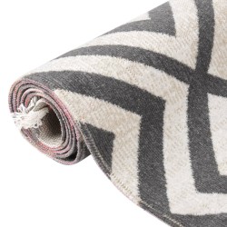 vidaXL Outdoor-Teppich Flachgewebe 80x150 cm Hellschwarz und Hellbeige