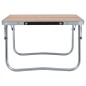 vidaXL Klappbarer Campingtisch Braun Aluminium 60 x 40 cm vidaXL Klappbarer Campingtisch Braun Aluminium 60 x 40 cm