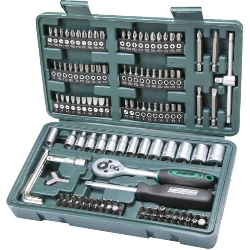 Brüder Mannesmann 130-teiliges Bit und Steckschlüssel-Set 29166 Brüder Mannesmann 130-teiliges Bit und Steckschlüssel-Set 29166