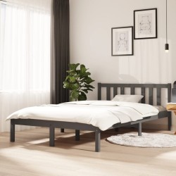 vidaXL Massivholzbett Grau 120x200 cm
