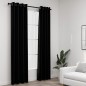 vidaXL Verdunkelungsvorhänge Ösen Leinenoptik 2 Stk. Schwarz 140x225cm vidaXL Verdunkelungsvorhänge Ösen Leinenoptik 2 Stk. Schwarz 140x225cm