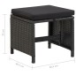 vidaXL Gartenhocker 4 Stk. mit Sitzkissen Poly Rattan Schwarz vidaXL Gartenhocker 4 Stk. mit Sitzkissen Poly Rattan Schwarz