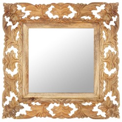vidaXL Spiegel Handgeschnitzt Braun 50x50 cm Massivholz Mango