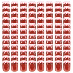 vidaXL Marmeladengläser mit Weißem/Rotem Deckel 96 Stk. 230 ml