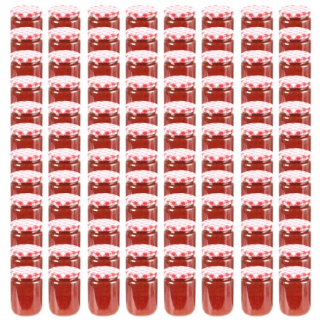 vidaXL Marmeladengläser mit Weißem/Rotem Deckel 96 Stk. 230 ml
