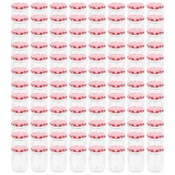 vidaXL Marmeladengläser mit Weißem/Rotem Deckel 96 Stk. 230 ml