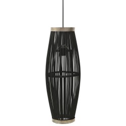 vidaXL Pendelleuchte Schwarz Weide 40W 27x68 cm Oval E27