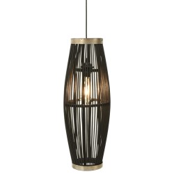 vidaXL Pendelleuchte Schwarz Weide 40W 27x68 cm Oval E27