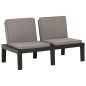 vidaXL 2-tlg. Garten-Lounge-Set mit Auflagen Kunststoff Grau vidaXL 2-tlg. Garten-Lounge-Set mit Auflagen Kunststoff Grau