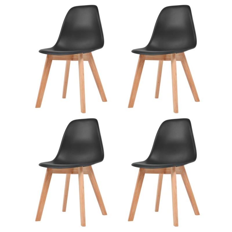 vidaXL Esszimmerstühle 4 Stk. Schwarz Kunststoff vidaXL Esszimmerstühle 4 Stk. Schwarz Kunststoff