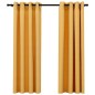 vidaXL Verdunkelungsvorhänge Ösen Leinenoptik 2 Stk. Gelb 140x175 cm vidaXL Verdunkelungsvorhänge Ösen Leinenoptik 2 Stk. Gelb 140x175 cm