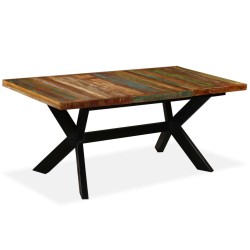 vidaXL Esstisch Altholz Massiv und Stahlgestell 180 cm