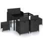 6-tlg. Garten-Essgruppe mit Auflagen Poly Rattan Schwarz 6-tlg. Garten-Essgruppe mit Auflagen Poly Rattan Schwarz