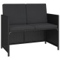 6-tlg. Garten-Essgruppe mit Auflagen Poly Rattan Schwarz 6-tlg. Garten-Essgruppe mit Auflagen Poly Rattan Schwarz