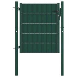 vidaXL Zauntor PVC und Stahl 100x81 cm Grün  