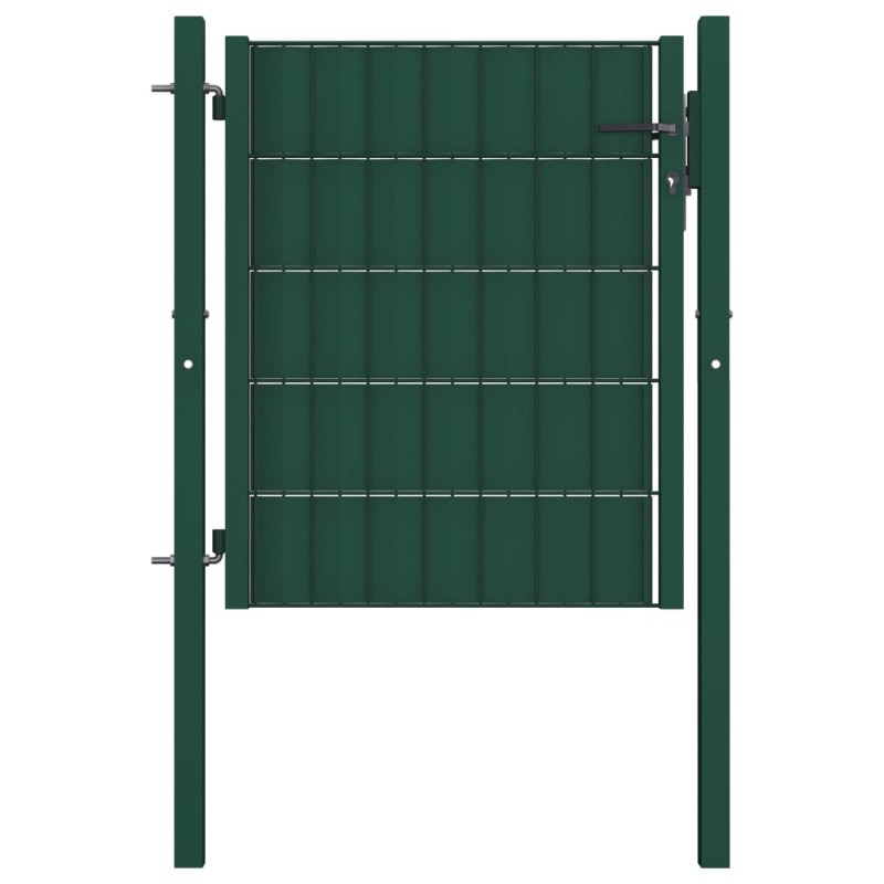 vidaXL Zauntor PVC und Stahl 100x81 cm Grün vidaXL Zauntor PVC und Stahl 100x81 cm Grün