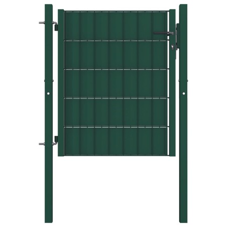 vidaXL Zauntor PVC und Stahl 100x81 cm Grün  