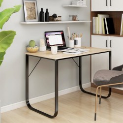 vidaXL Computertisch Schwarz und Eiche-Optik 110x60x73cm Holzwerkstoff