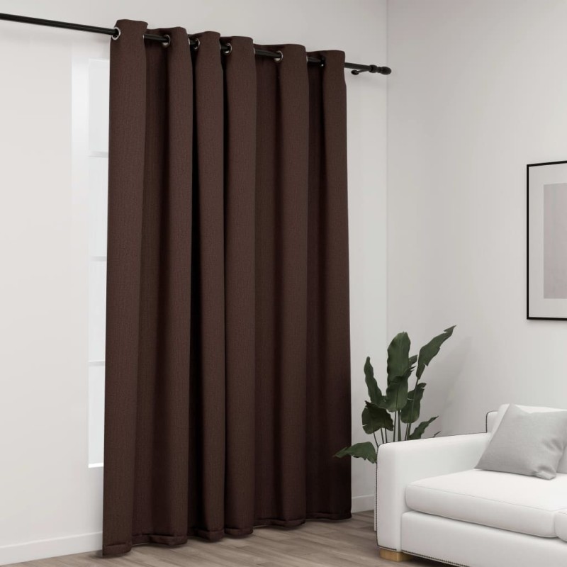 vidaXL Verdunkelungsvorhang mit Ösen Leinenoptik Taupe 290x245 cm vidaXL Verdunkelungsvorhang mit Ösen Leinenoptik Taupe 290x245 cm