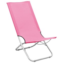 vidaXL Klappbare Strandstühle 2 Stk. Rosa Stoff