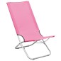 vidaXL Klappbare Strandstühle 2 Stk. Rosa Stoff vidaXL Klappbare Strandstühle 2 Stk. Rosa Stoff