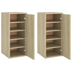 vidaXL Schuhschränke 2 Stk. Sonoma-Eiche 32x35x70 cm Holzwerkstoff