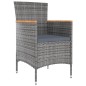 Garten-Essstühle 4 Stk. Poly Rattan Grau Garten-Essstühle 4 Stk. Poly Rattan Grau