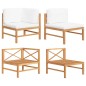 2-tlg. Garten-Lounge-Set mit Creme Kissen Teakholz 2-tlg. Garten-Lounge-Set mit Creme Kissen Teakholz