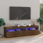 vidaXL TV-Schrank mit LED-Leuchten 2Stk. Braun Eichen-Optik 75x35x40cm vidaXL TV-Schrank mit LED-Leuchten 2Stk. Braun Eichen-Optik 75x35x40cm