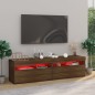 vidaXL TV-Schrank mit LED-Leuchten 2Stk. Braun Eichen-Optik 75x35x40cm vidaXL TV-Schrank mit LED-Leuchten 2Stk. Braun Eichen-Optik 75x35x40cm