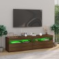 vidaXL TV-Schrank mit LED-Leuchten 2Stk. Braun Eichen-Optik 75x35x40cm vidaXL TV-Schrank mit LED-Leuchten 2Stk. Braun Eichen-Optik 75x35x40cm