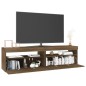 vidaXL TV-Schrank mit LED-Leuchten 2Stk. Braun Eichen-Optik 75x35x40cm vidaXL TV-Schrank mit LED-Leuchten 2Stk. Braun Eichen-Optik 75x35x40cm