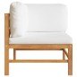 2-tlg. Garten-Lounge-Set mit Creme Kissen Teakholz 2-tlg. Garten-Lounge-Set mit Creme Kissen Teakholz