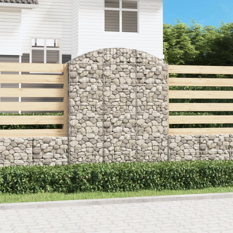 vidaXL Gabione mit Hochbogen 150x30x180/200 cm Verzinktes Eisen vidaXL Gabione mit Hochbogen 150x30x180/200 cm Verzinktes Eisen