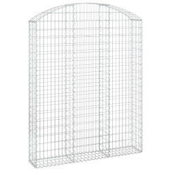 vidaXL Gabione mit Hochbogen 150x30x180/200 cm Verzinktes Eisen