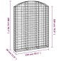 vidaXL Gabione mit Hochbogen 150x30x180/200 cm Verzinktes Eisen vidaXL Gabione mit Hochbogen 150x30x180/200 cm Verzinktes Eisen