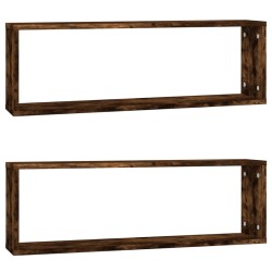 vidaXL Wandregale 2 Stk. Räuchereiche 80x15x26,5 cm Holzwerkstoff
