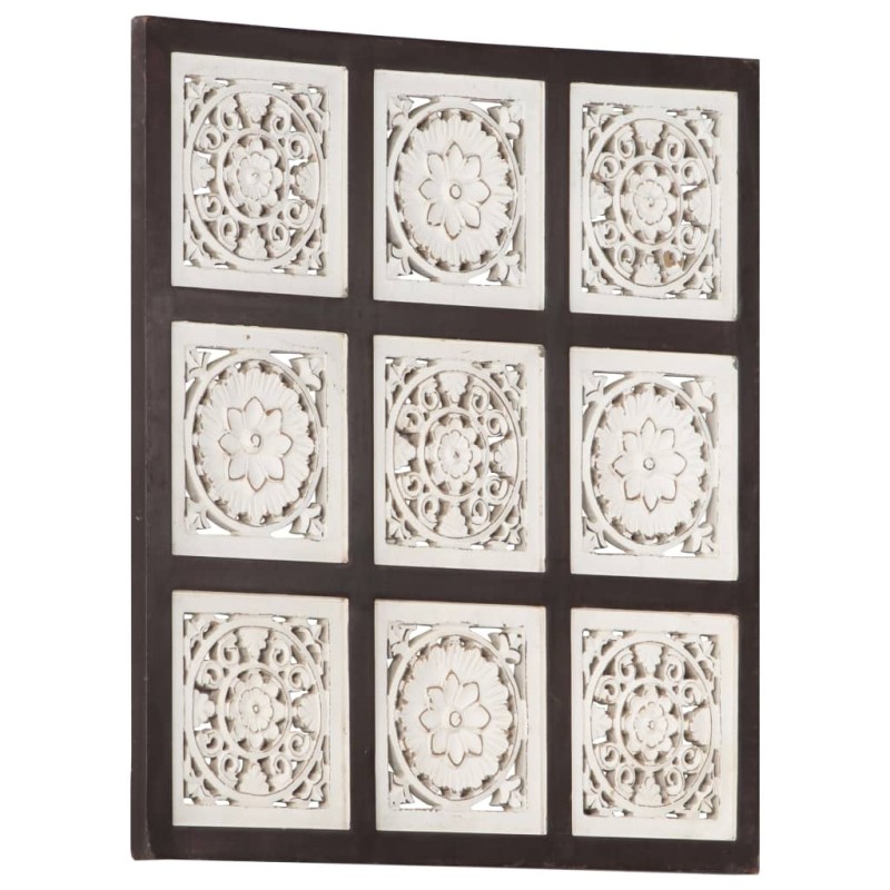 vidaXL Handgeschnitztes Wandpaneel MDF 60x60x1,5 cm Braun und Weiß vidaXL Handgeschnitztes Wandpaneel MDF 60x60x1,5 cm Braun und Weiß