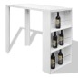 vidaXL Bartisch mit Ablage MDF Hochglanz Weiß vidaXL Bartisch mit Ablage MDF Hochglanz Weiß