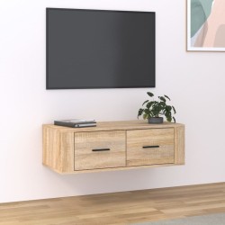 vidaXL TV-Wandschrank Sonoma-Eiche 80x36x25 cm Holzwerkstoff