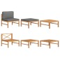 vidaXL 3-tlg. Garten-Lounge-Set mit Dunkelgrauen Kissen Teakholz vidaXL 3-tlg. Garten-Lounge-Set mit Dunkelgrauen Kissen Teakholz