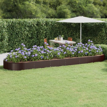 vidaXL Hochbeet Pulverbeschichteter Stahl 523x140x36 cm Braun