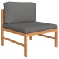 vidaXL 3-tlg. Garten-Lounge-Set mit Dunkelgrauen Kissen Teakholz vidaXL 3-tlg. Garten-Lounge-Set mit Dunkelgrauen Kissen Teakholz