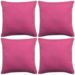 vidaXL Kissenbezüge 4 Stk. Leinenoptik Rosa 80x80 cm