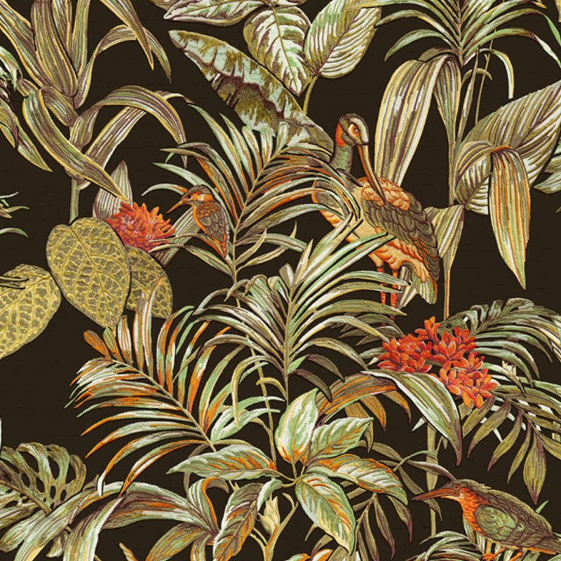DUTCH WALLCOVERINGS Tapete Bird-of-Paradise Schwarz DUTCH WALLCOVERINGS Tapete Bird-of-Paradise Schwarz