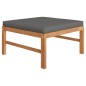 vidaXL 3-tlg. Garten-Lounge-Set mit Dunkelgrauen Kissen Teakholz vidaXL 3-tlg. Garten-Lounge-Set mit Dunkelgrauen Kissen Teakholz